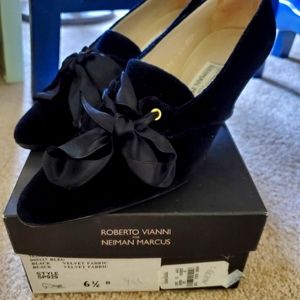 Roberto Vianni & Neiman Marcus Black Velvet Heels